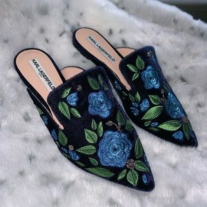 Karl Lagerfeld Floral Mules